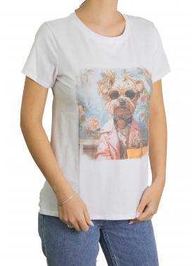 t shirt con stampa cagnolino 